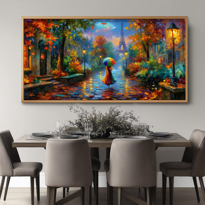 Paris Panoramic Print – Eiffel Tower Print – Impressionist Art Print