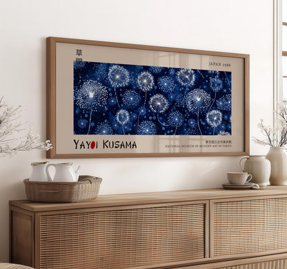 Dandelion Panoramic Print – Midnight Floral Print – Whimsical Botanical Poster
