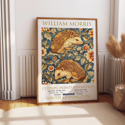 Vintage Floral Art – William Morris Print Featuring Hedgehog Wall Art on Premium Matte Paper