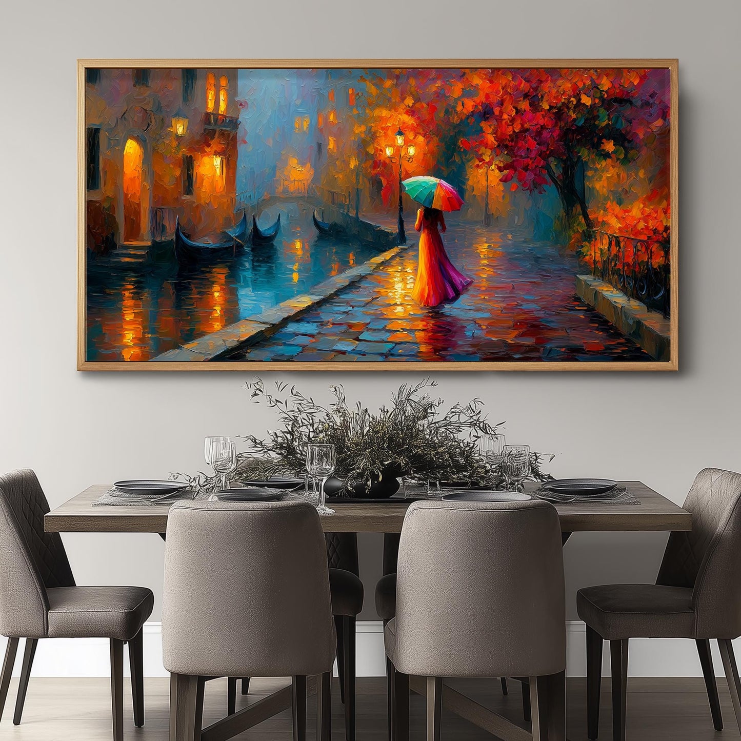 Venice Impressionist Oil Painting Panoramic Print