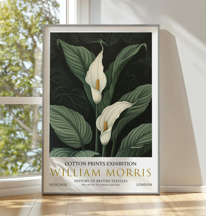 William Morris Print – Vintage Peace Lily Botanical Art on Premium Matte Paper