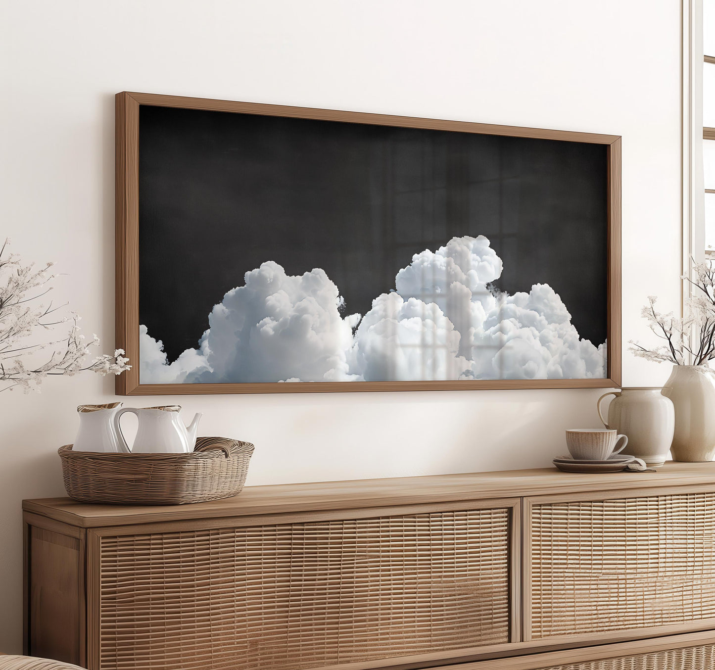 Moody Cloud Panoramic Print, Vintage Dark Sky Wall Art