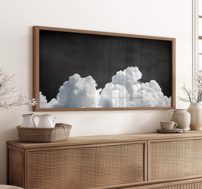 Moody Cloud Panoramic Print, Vintage Dark Sky Wall Art