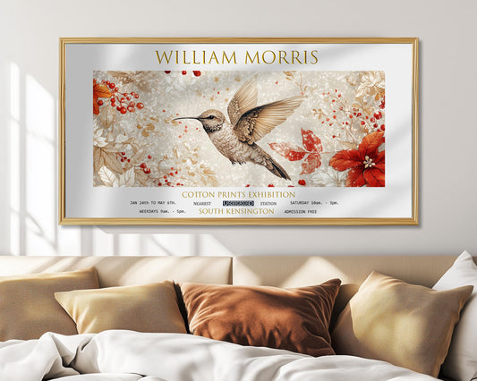 William Morris Hummingbird Print: Vintage Floral Exhibition Art