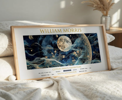 William Morris Moon & Stars Print: Vintage Botanical Wall Art