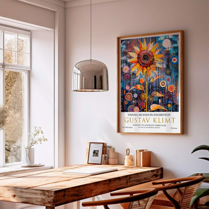 Gustav Klimt Print - Vintage Art Nouveau Poster | Sunflower Wall Art Decor