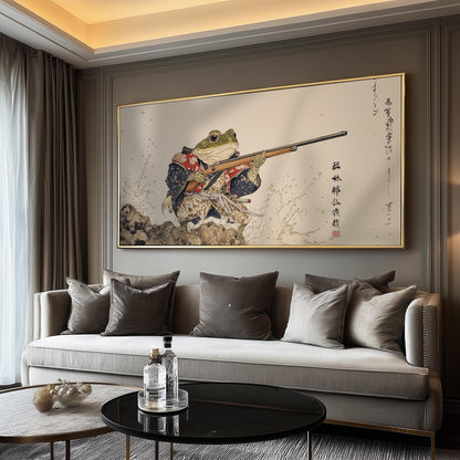 Toad Samurai Ukiyo-e Panoramic Print: Japanese Art