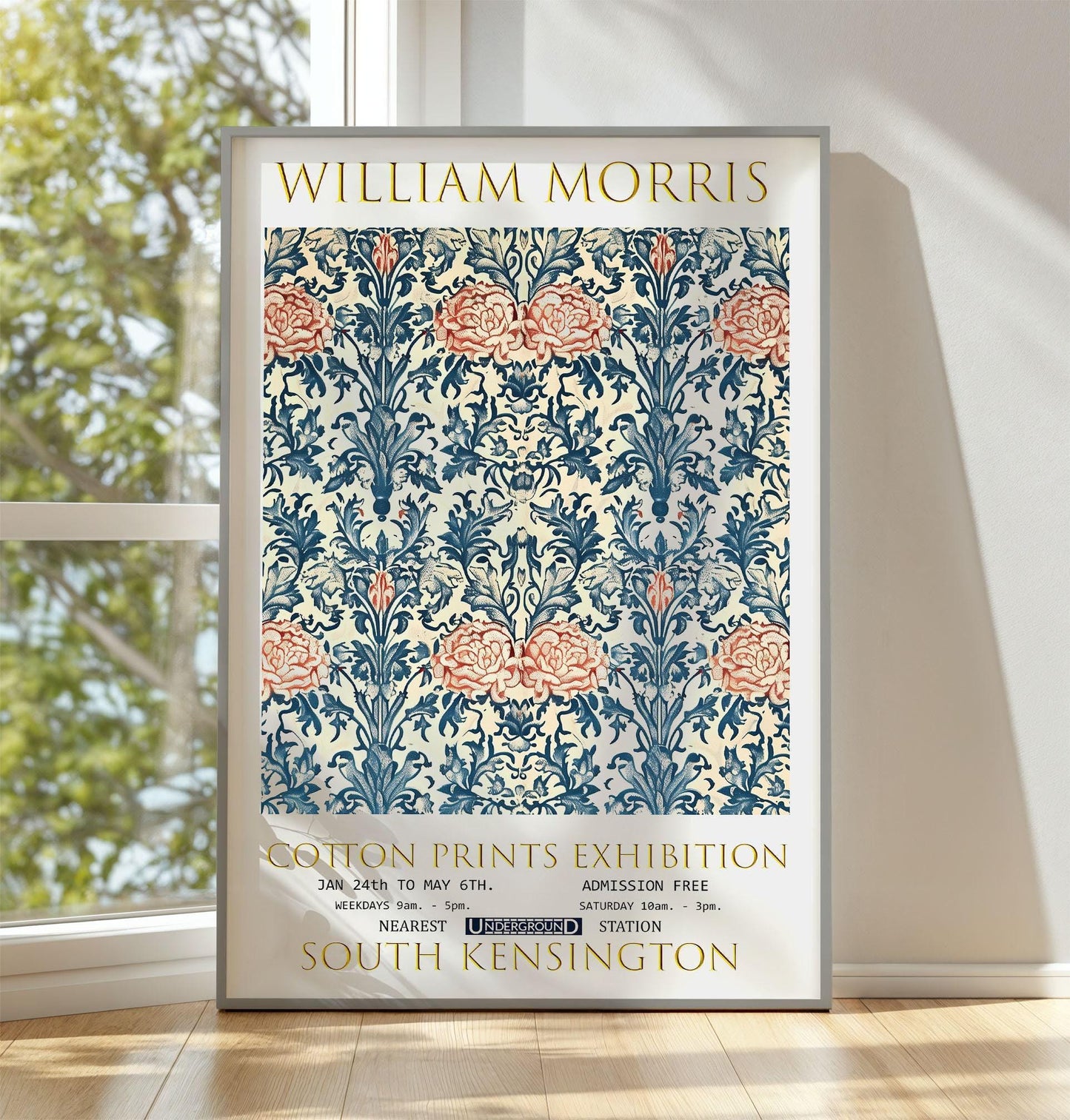 William Morris Print: Rose & Thistle Vintage Floral Art