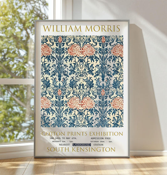 William Morris Print: Rose & Thistle Vintage Floral Art