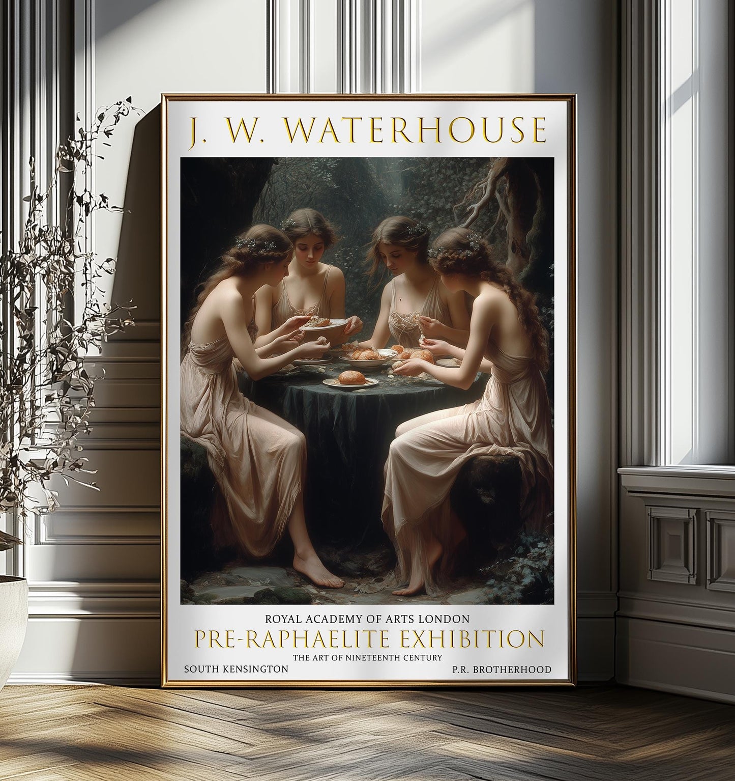 Art Print: Waterhouse Hesperides Nymphs, Pre-Raphaelite Mythology Wall Decor
