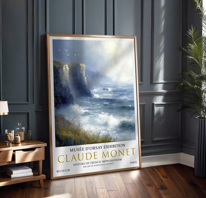 Claude Monet Cliffside Print: French Impressionist Coastal Decor