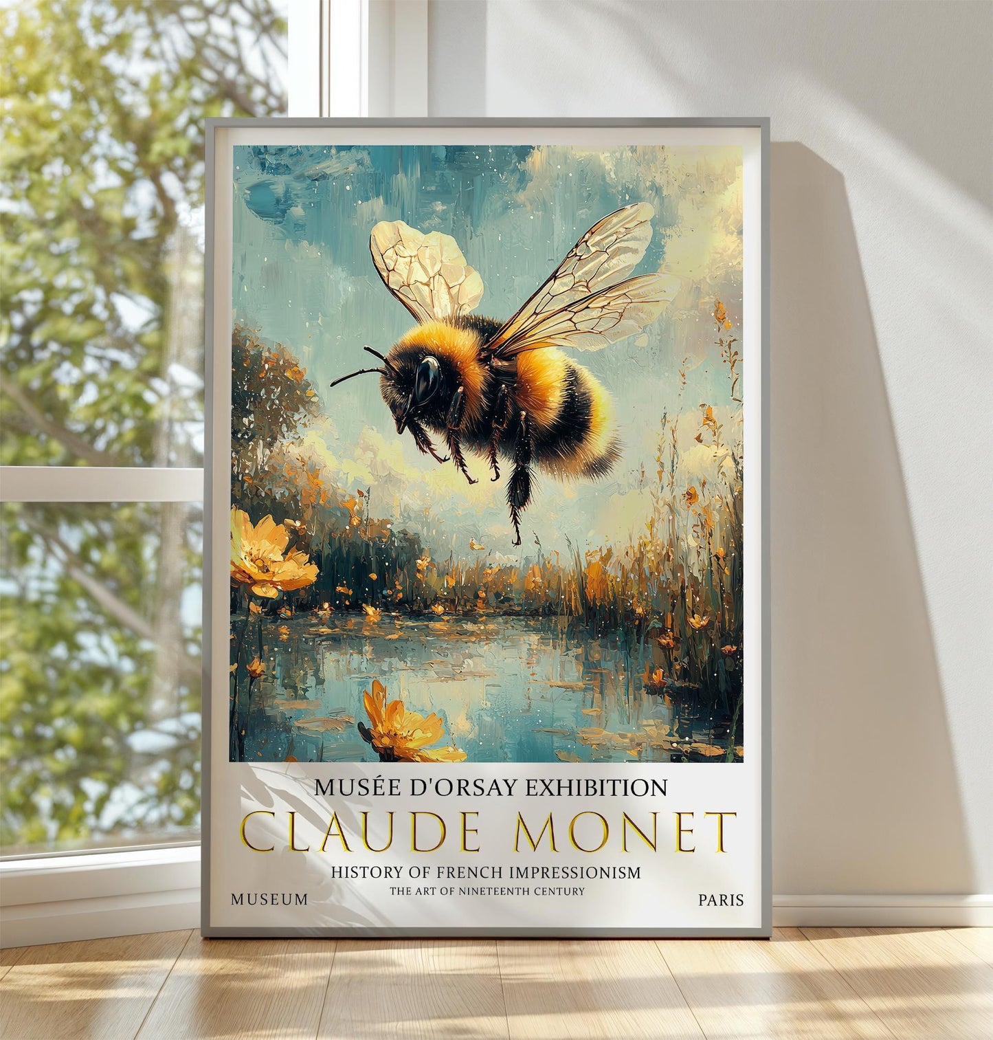 Claude Monet Bee Print: Vintage Impressionist Wall Art