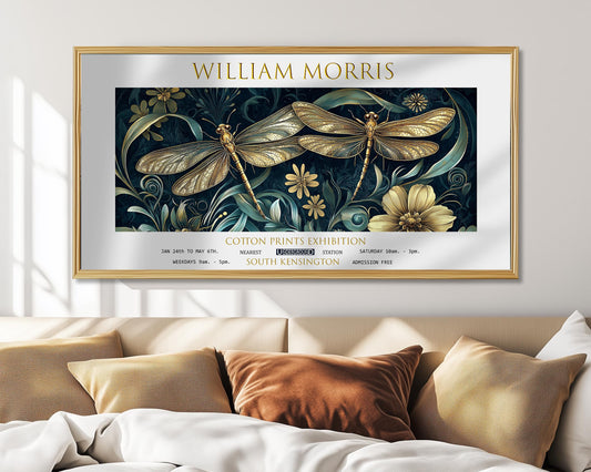 William Morris Dragonflies Art Print: Vintage Botanical Wall Decor
