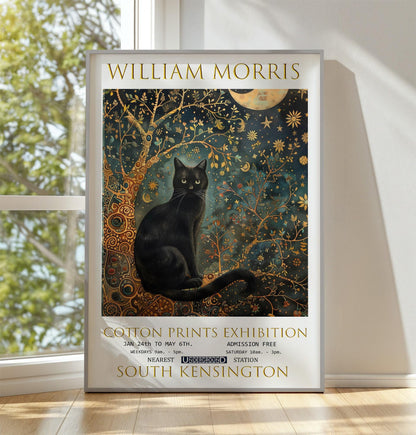 William Morris Wall Art - Vintage Floral Print | Black Cat Botanical Poster