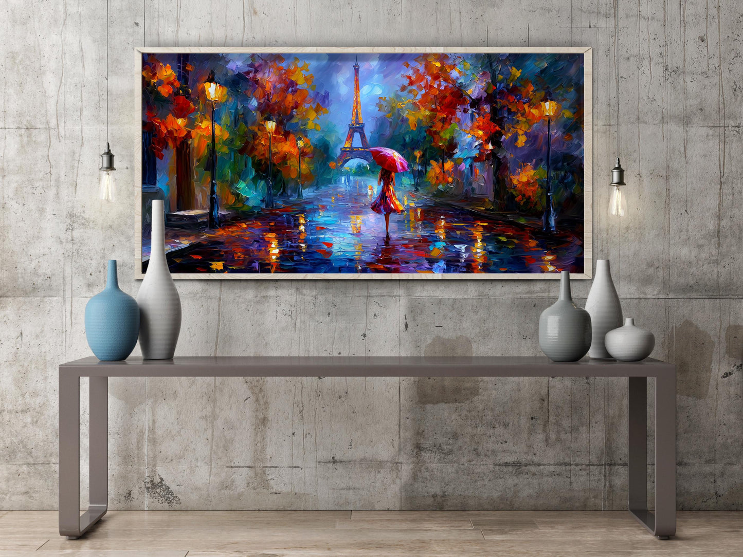 Rainy Paris Wall Art – Eiffel Tower Panoramic Print