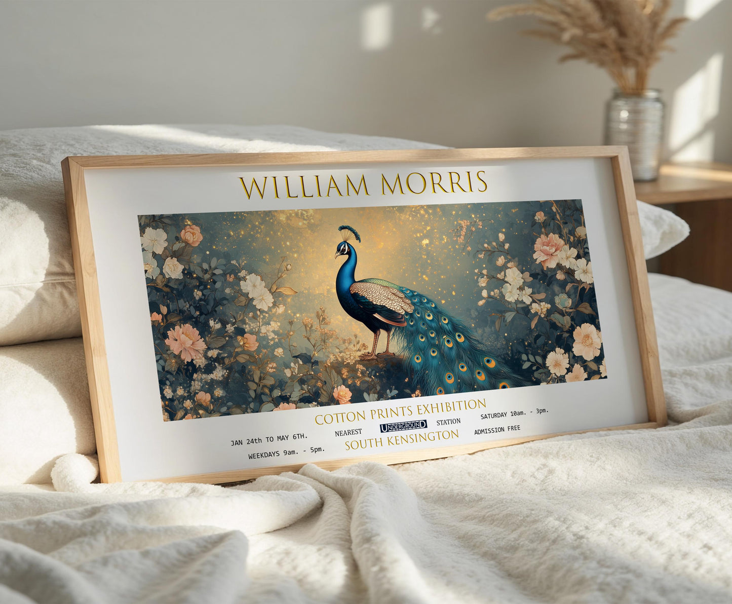 William Morris Peacock Print: Vintage Botanical Art
