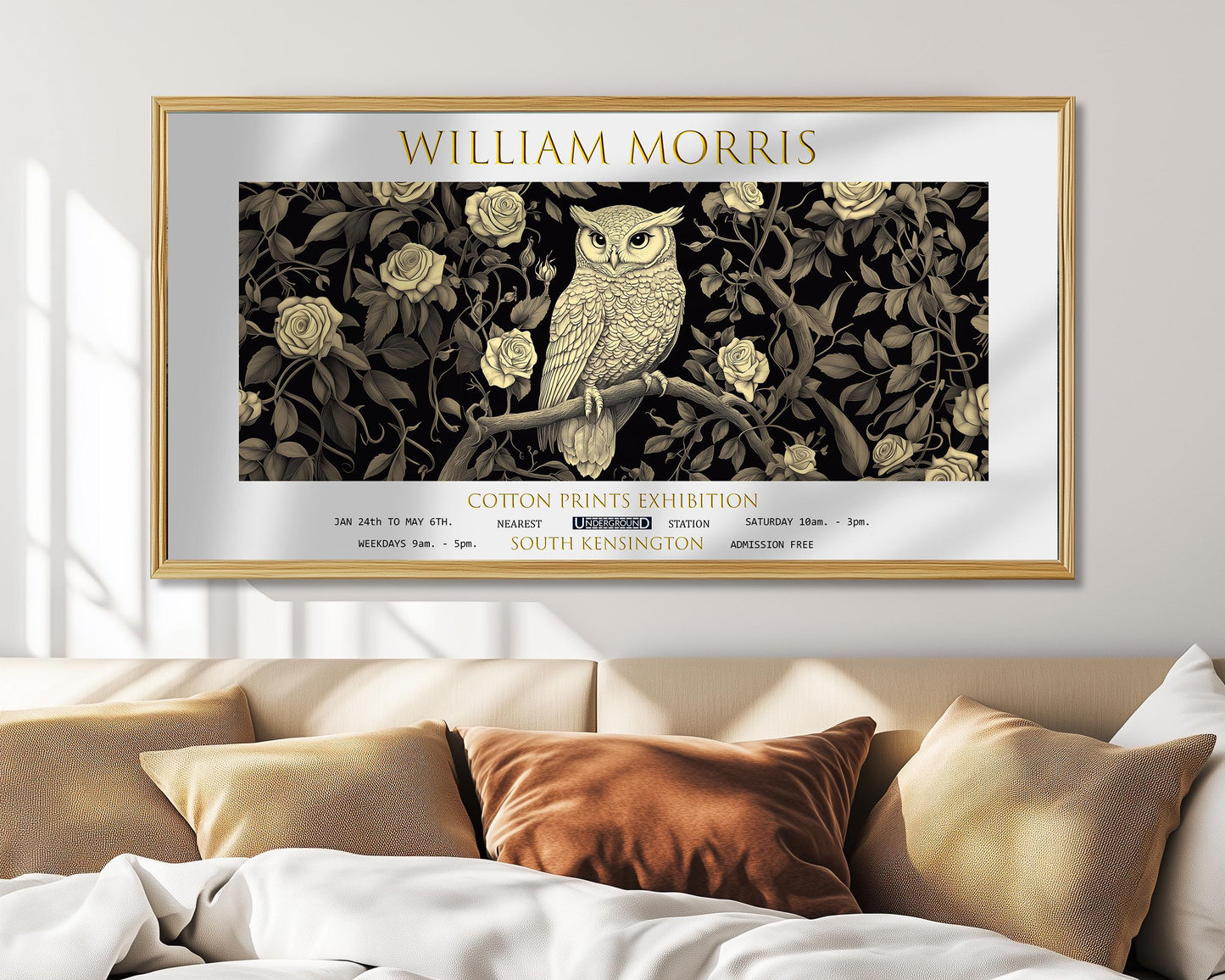William Morris Owl Print: Vintage Botanical Art, Textiles Design