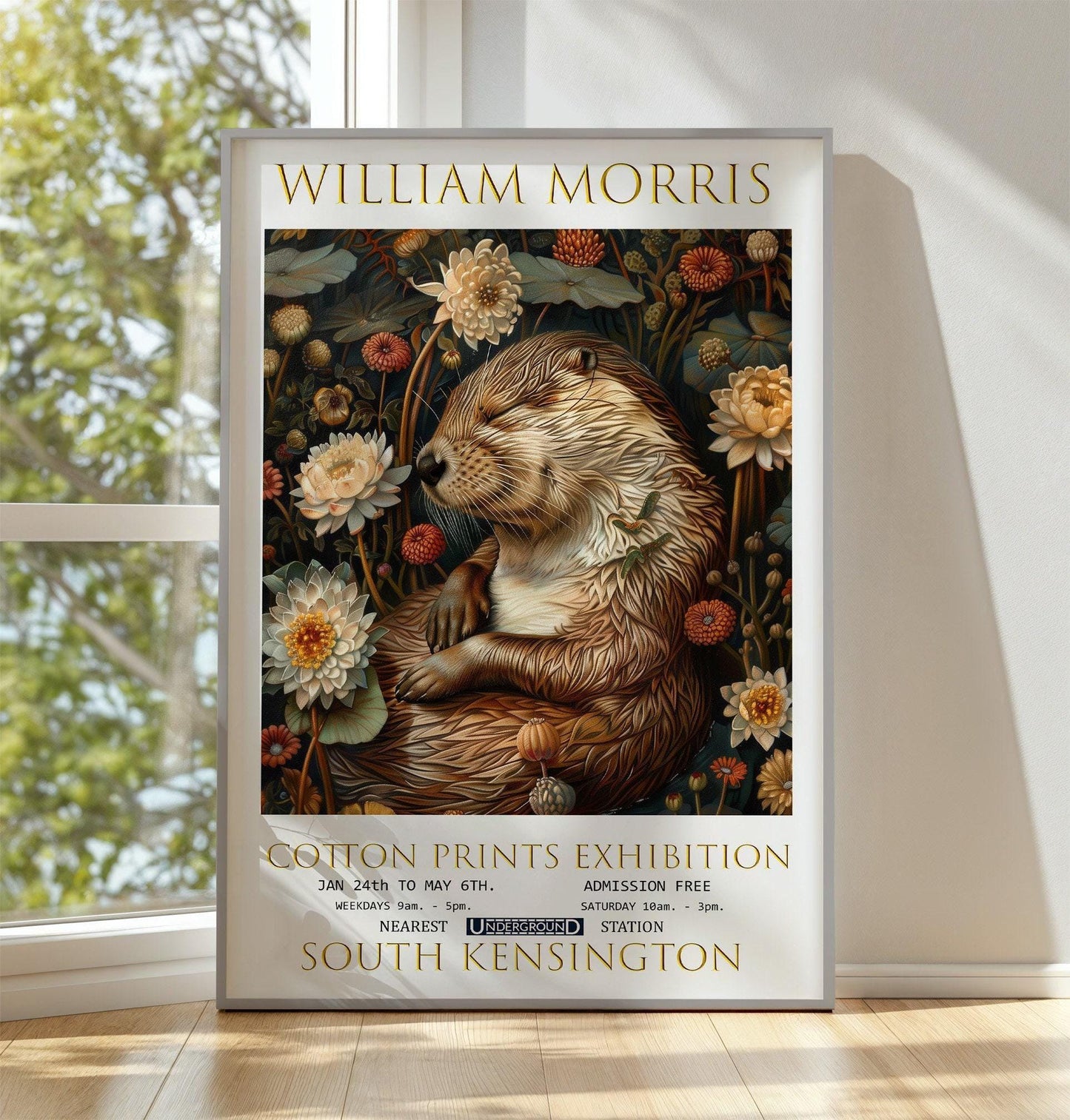 William Morris Otter Print: Vintage Floral Exhibition Art