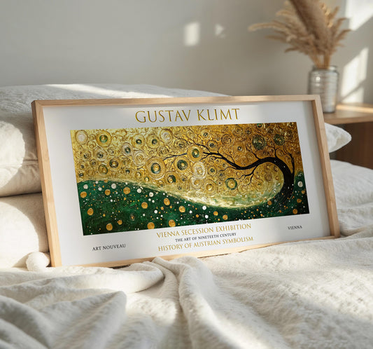 Gustav Klimt Tree of Life Print: Art Nouveau Golden Landscape