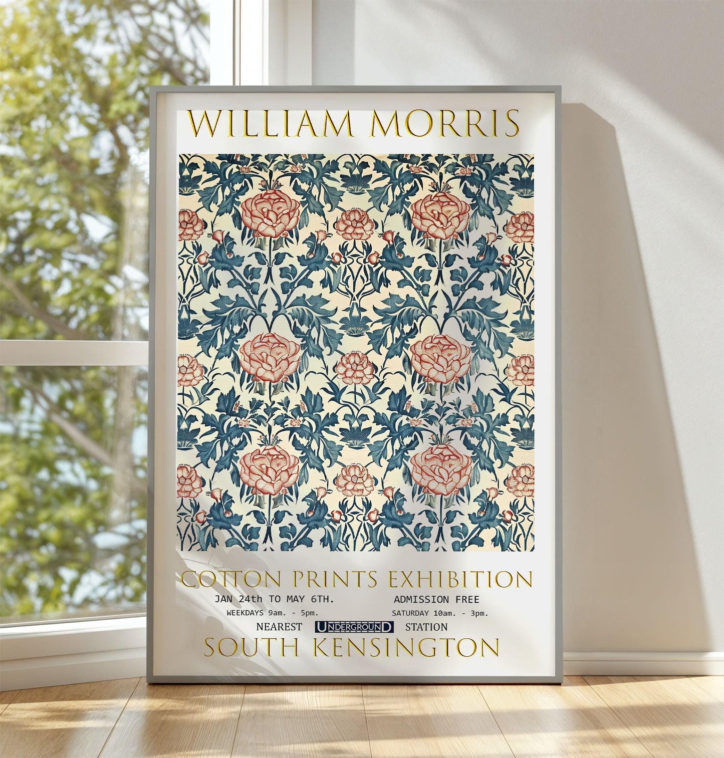 William Morris Print - Vintage Rose And Thistle Floral Art On Premium Matte Paper
