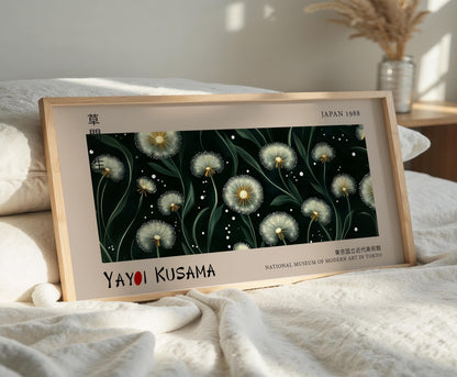 Yayoi Kusama Inspired Dandelion Print: Japanese Floral Wall Art