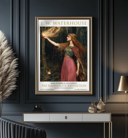 John William Waterhouse Art Print: Pre-Raphaelite Elven Sorceress Poster