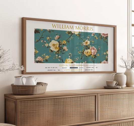 Panoramic Print, William Morris Botanical Vintage Floral Wall Art