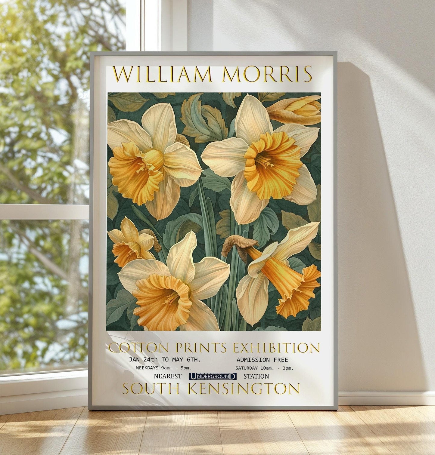 William Morris Print – Vintage Floral Art | Daffodils Wall Decor on Premium Matte Paper