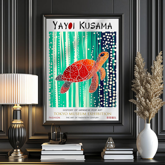 Yayoi Kusama Sea Turtle WALL ART PRINT Picture Poster