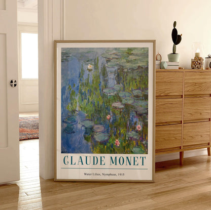 Monet Water Lilies Poster: Vintage French Impressionist Print