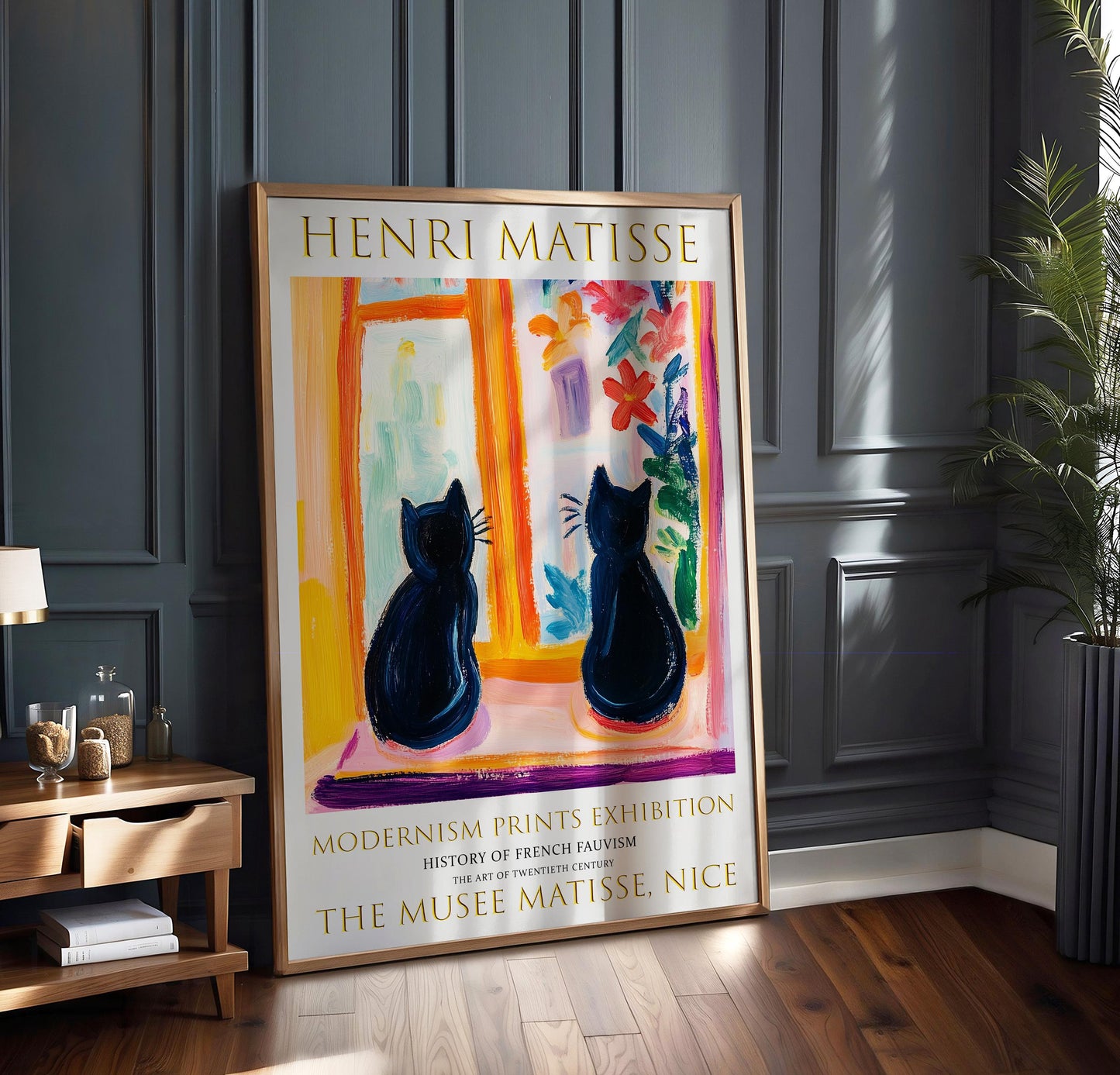 Art Print: Henri Matisse Black Cats, Fauvist Tropical Wall Art