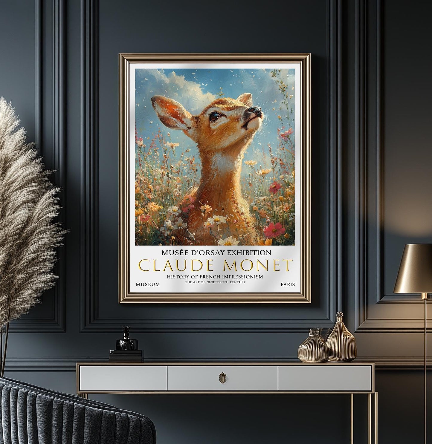 Claude Monet Deer Print: Vintage Impressionist Wall Art