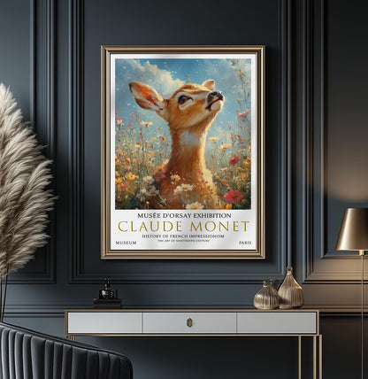 Claude Monet Deer Print: Vintage Impressionist Wall Art