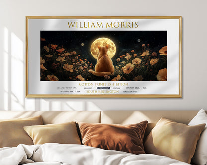 William Morris Cat & Moon Print: Vintage Celestial Art