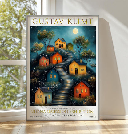 Gustav Klimt Print - Art Nouveau Floral Wall Decor | Vintage Gold Leaf Artwork