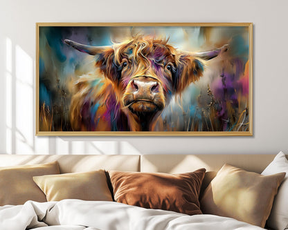 Highland Cow Art Print: Colorful Scottish Farmhouse Decor