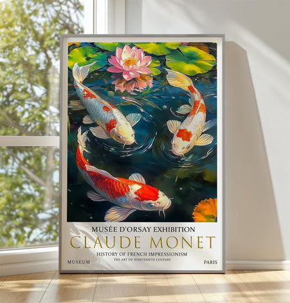 Monet Koi Fish Print: French Impressionist Nature Wall Art
