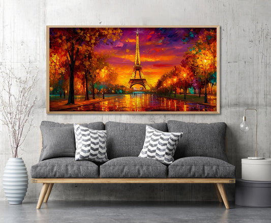 Paris Sunset Print Panoramic Print Unframed Poster