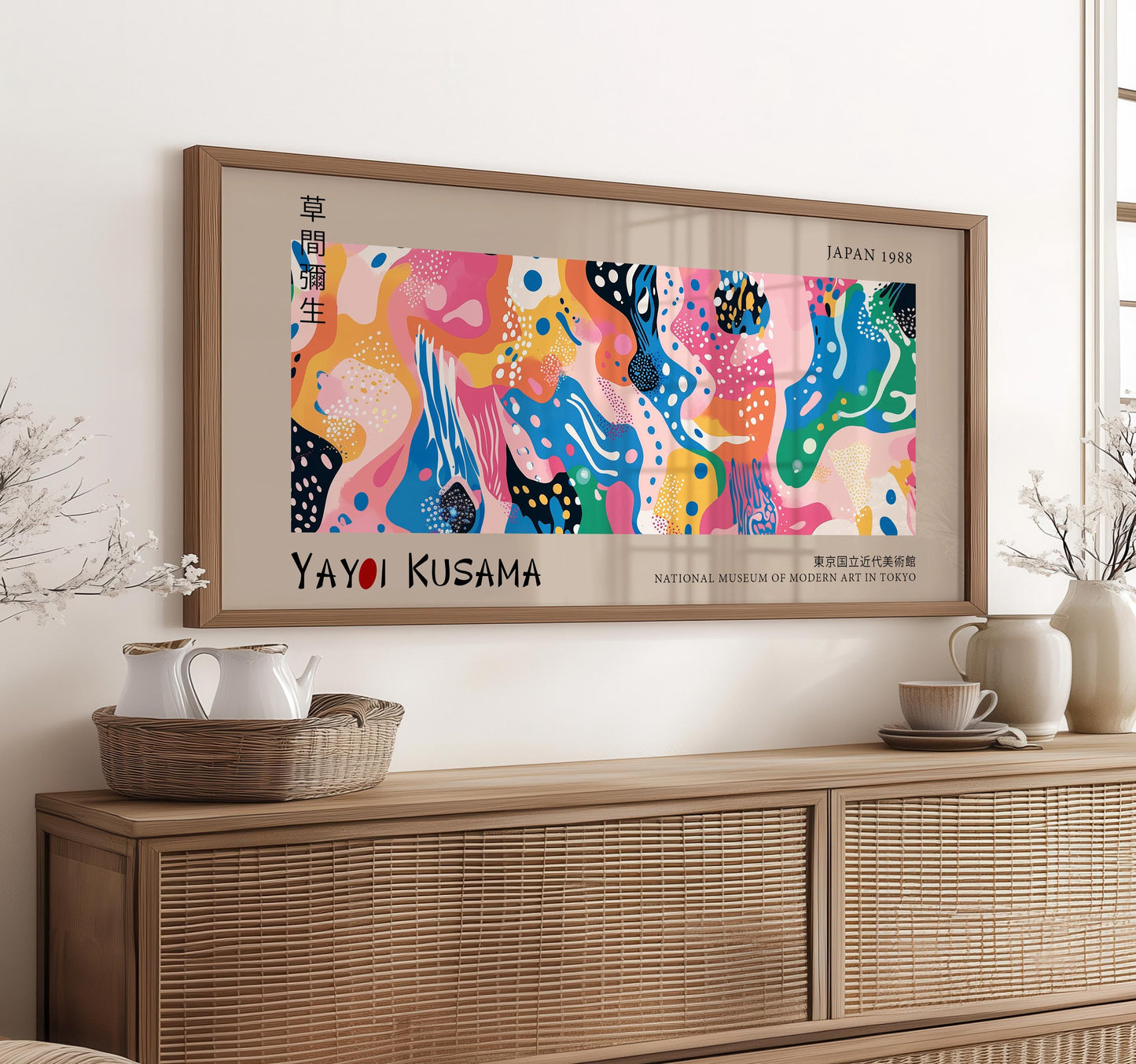 Art Print: Yayoi Kusama Inspired Polka Dot Panoramic Wall Decor
