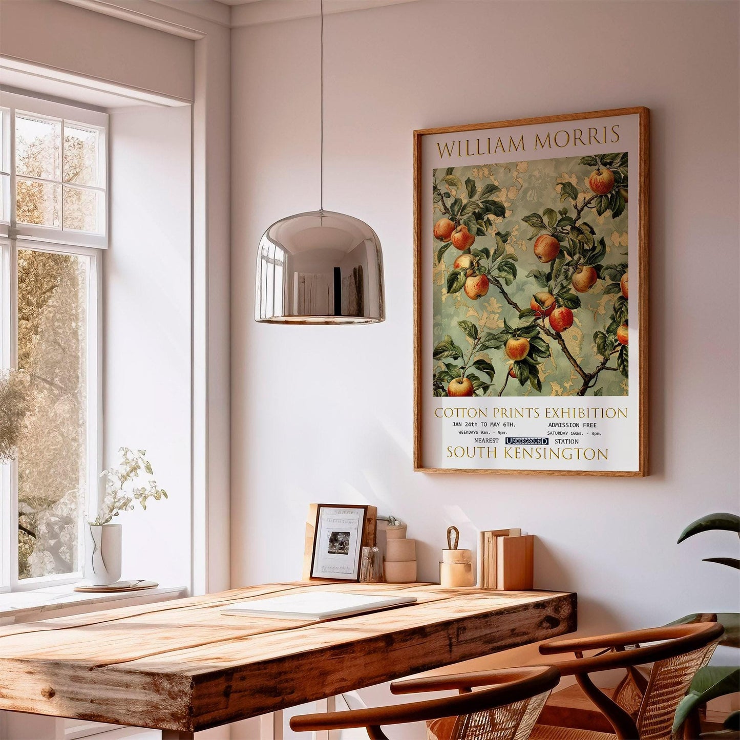 William Morris Apple Tree Print: Vintage Floral Textile Art