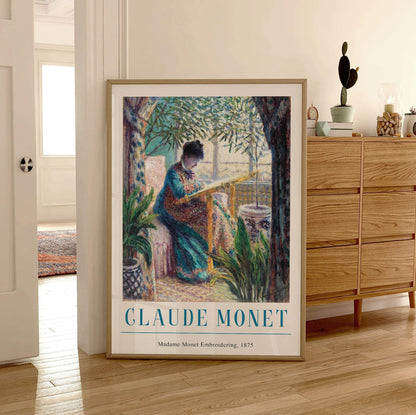 Monet Print: Madame Monet Embroidering, French Impressionism
