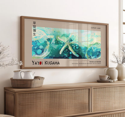 Yayoi Kusama Starfish Print: Japanese Coastal Art, Museum Quality