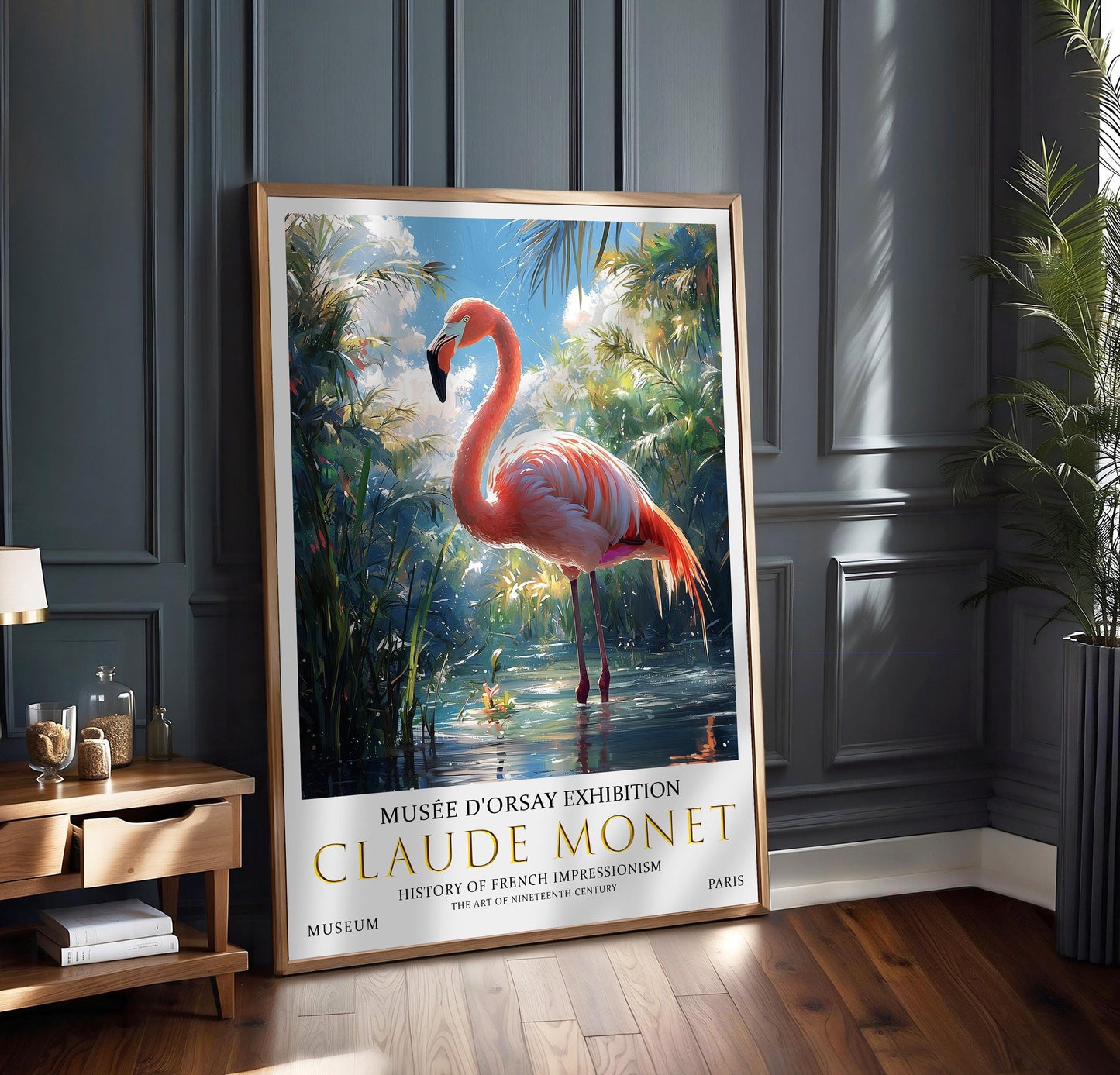 Claude Monet Flamingo Print: Vintage Impressionist Wall Art