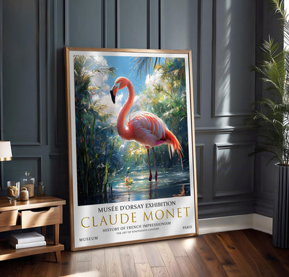 Claude Monet Flamingo Print: Vintage Impressionist Wall Art
