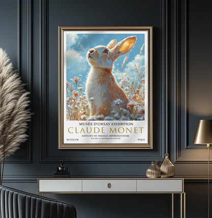 Claude Monet Rabbit Print: Vintage Impressionist Wall Art