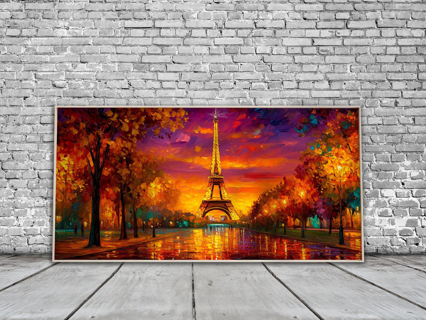 Paris Sunset Print Panoramic Print Unframed Poster