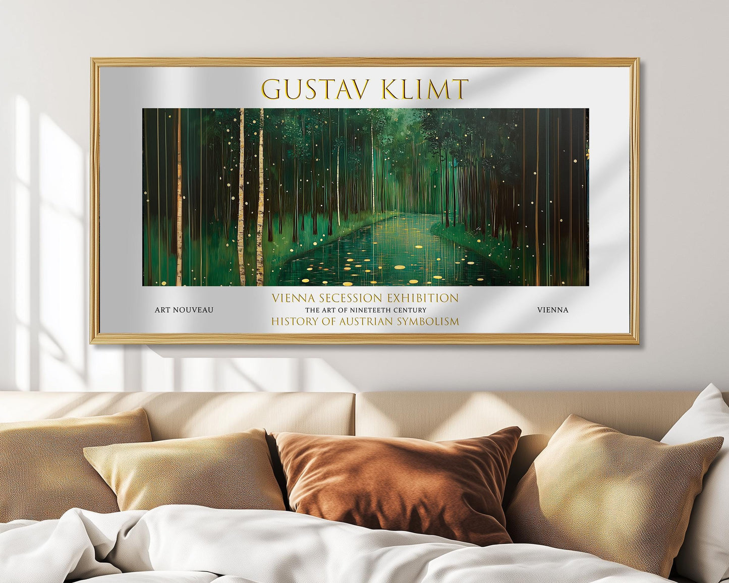Gustav Klimt Forest Print: Art Nouveau Panoramic Wall Art