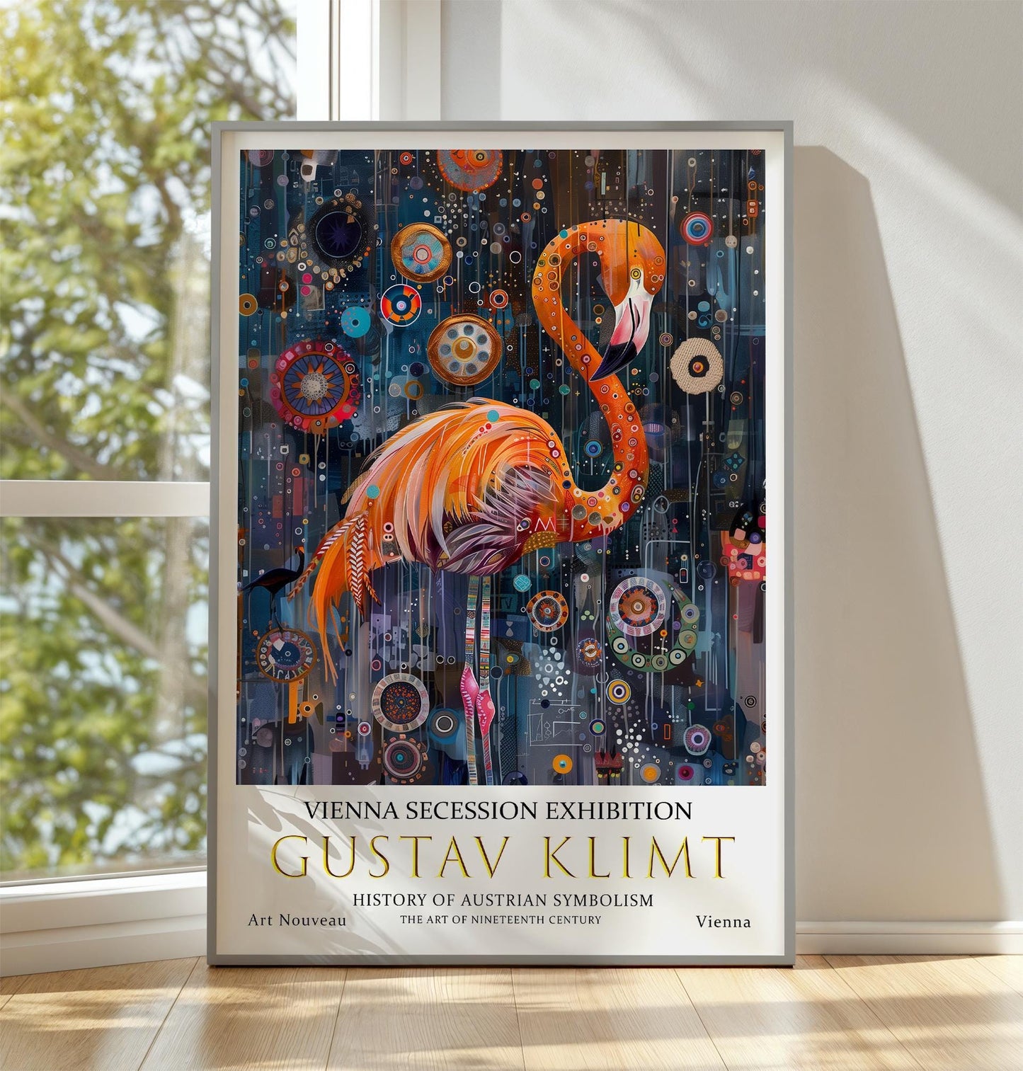 Gustav Klimt Flamingo Print – Art Nouveau Poster on Premium Paper