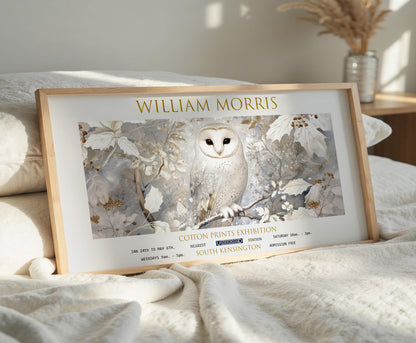 William Morris Owl Print: Vintage Exhibition Poster, Textiles Art