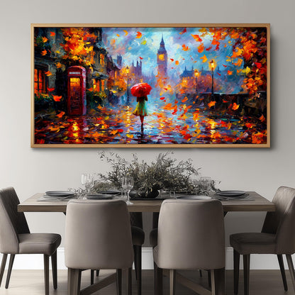 London Panoramic Print – Big Ben Wall Art – Impressionist Oil Painting